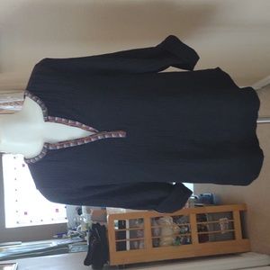 A common thread boho black tunic style top(Anthropology) size small